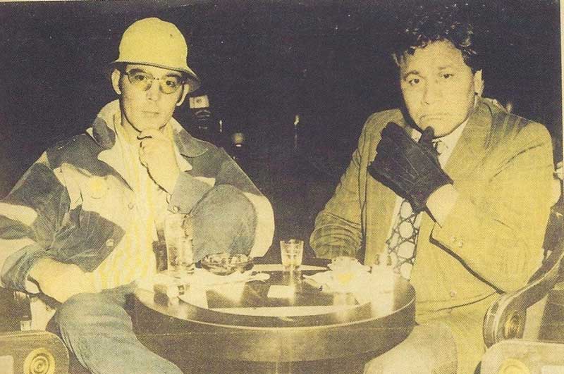 Hunter S. Thompson and his friend and attorney Oscar Zeta Acosta on their trip to Las Vegas, 1971. 

Strange memories on this nervous night in Las Vegas. Five years later? Six? It seems like a lifetime, or at least a Main Era—the kind of peak that never comes again. San Francisco in the middle sixties was a very special time and place to be a part of. Maybe it meant something. Maybe not, in the long run . . . but no explanation, no mix of words or music or memories can touch that sense of knowing that you were there and alive in that corner of time and the world. Whatever it meant. . . .
History is hard to know, because of all the hired bullshit, but even without being sure of “history” it seems entirely reasonable to think that every now and then the energy of a whole generation comes to a head in a long fine flash, for reasons that nobody really understands at the time—and which never explain, in retrospect, what actually happened.
My central memory of that time seems to hang on one or five or maybe forty nights—or very early mornings—when I left the Fillmore half-crazy and, instead of going home, aimed the big 650 Lightning across the Bay Bridge at a hundred miles an hour wearing L. L. Bean shorts and a Butte sheepherder’s jacket . . . booming through the Treasure Island tunnel at the lights of Oakland and Berkeley and Richmond, not quite sure which turn-off to take when I got to the other end (always stalling at the toll-gate, too twisted to find neutral while I fumbled for change) . . . but being absolutely certain that no matter which way I went I would come to a place where people were just as high and wild as I was: No doubt at all about that. . . .
There was madness in any direction, at any hour. If not across the Bay, then up the Golden Gate or down 101 to Los Altos or La Honda. . . . You could strike sparks anywhere. There was a fantastic universal sense that whatever we were doing was right, that we were winning. . . .
And that, I think, was the handle—that sense of inevitable victory over the forces of Old and Evil. Not in any mean or military sense; we didn’t need that. Our energy would simply prevail. There was no point in fighting—on our side or theirs. We had all the momentum; we were riding the crest of a high and beautiful wave. . . .
So now, less than five years later, you can go up on a steep hill in Las Vegas and look West, and with the right kind of eyes you can almost see the high-water mark—that place where the wave finally broke and rolled back.”
– Hunter S. Thompson
