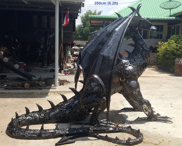 dragon made of metal - 250cm 8.2ft