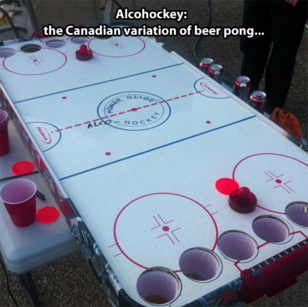 canadian beer pong - Alcohockey the Canadian variation of beer pong...