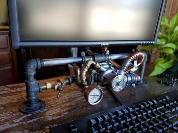 steampunk monitor stand