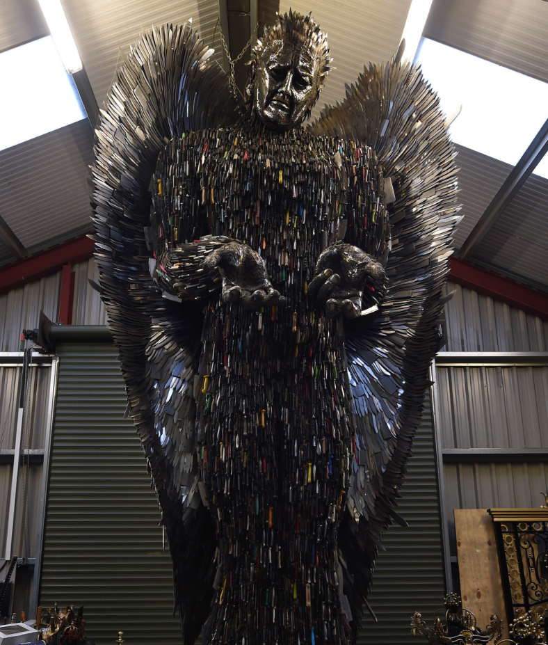 ‘Knife Angel’ sculpture is made out of 100,000 knives collected by the police