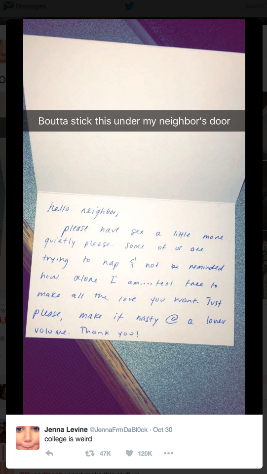 30 neighbors who are tired of the loud sex