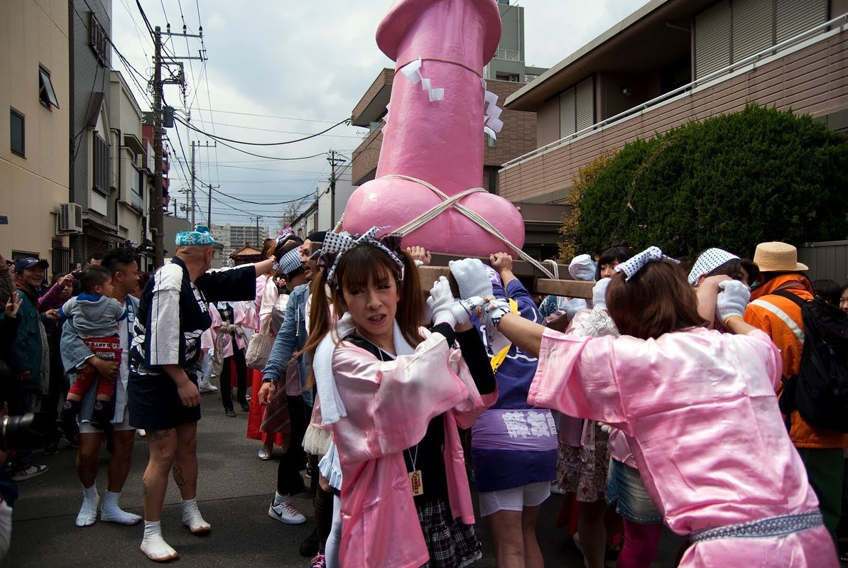 There’s a festival in Japan called ‘Kanamara Matsuri’ or ‘festival of the steel phallus’. Legend has it a woman with a demonic vagina destroyed all this towns penis’s until a blacksmith made a steel penis that destroyed the vaginas teeth. Now once a year they celebrate everything penis like.