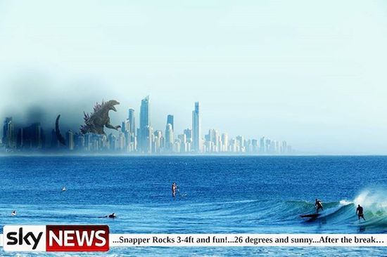 sky news - sky News met die New S ...Snapper Rocks 34ft and fun!...26 degrees and sunny...After the break...