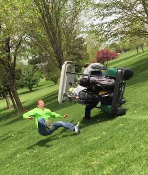 lawn mower disaster