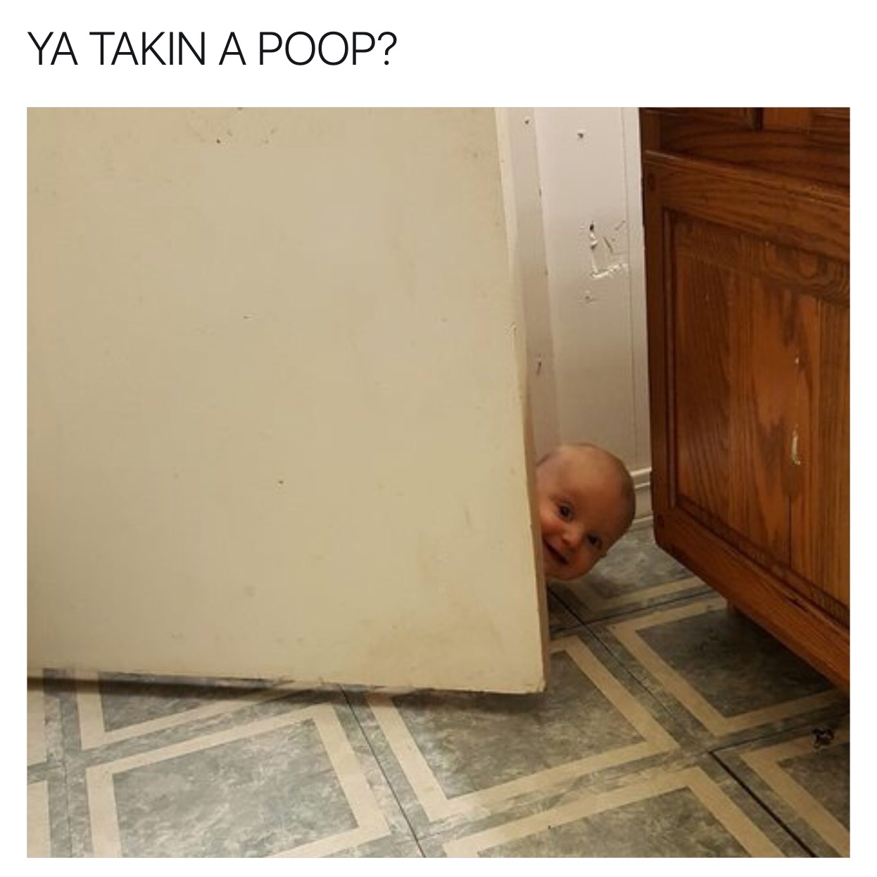 went to the bathroom and forgot - Ya Takin A Poop?