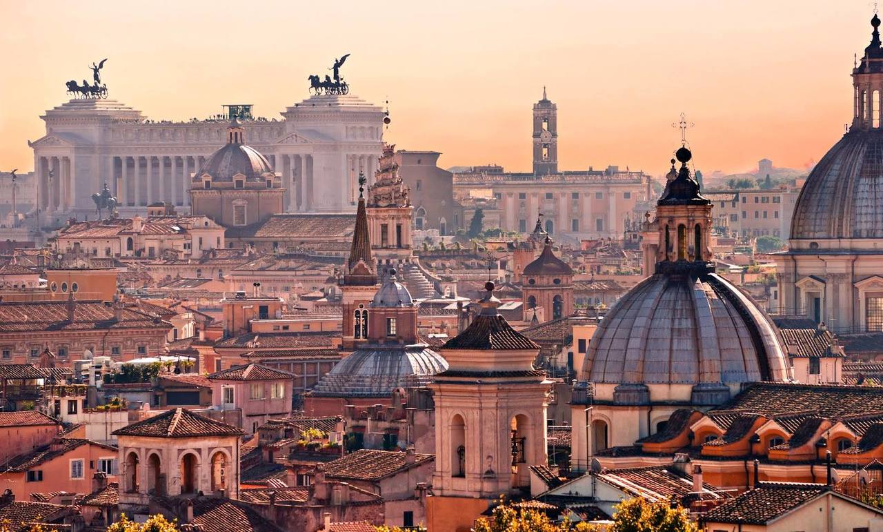 Rome Skyline: The city was founded on April 21, 753 b.C.