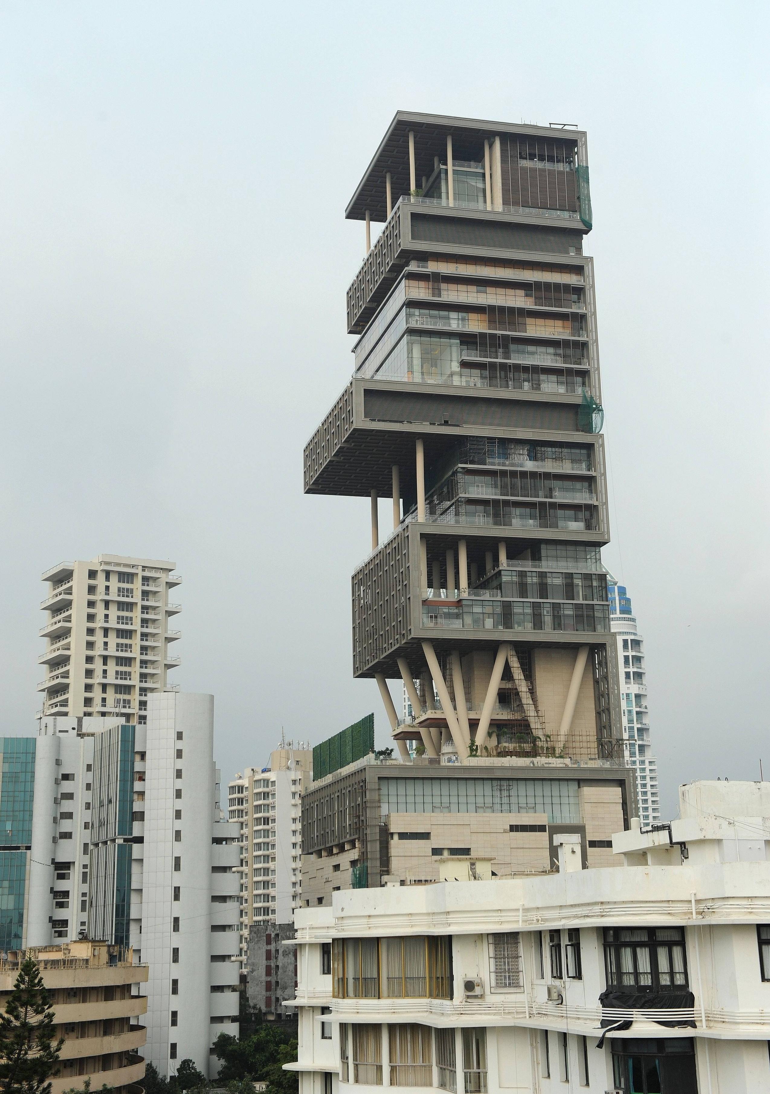 Antilia in Mumbai, India is the most expensive private residence in the world, worth over $1,000,000,000! The 27-storey, 400,000 square feet tower is eight miles away from one of the most densely populated slums where an estimated 1.3 million people live for every one square mile