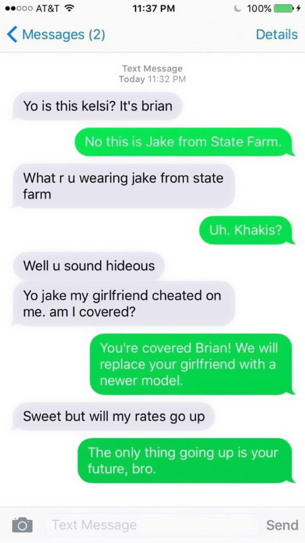 funniest wrong number texts - 000 At&T 100%