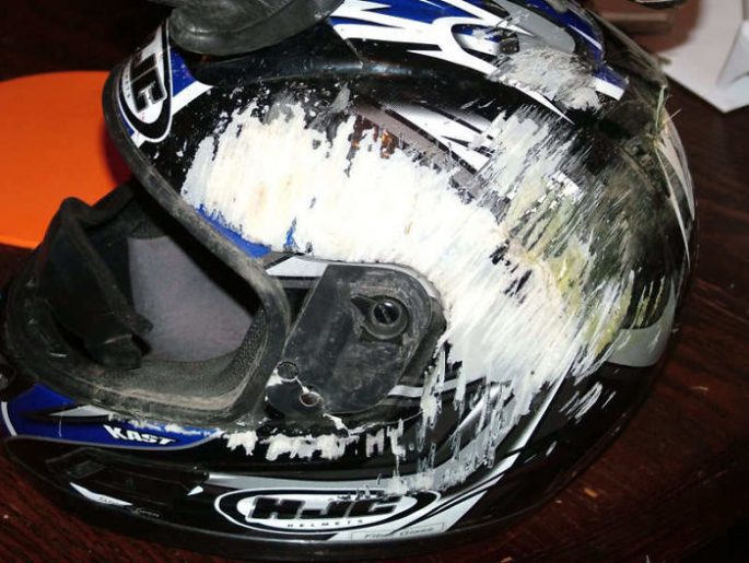 helmet after accident