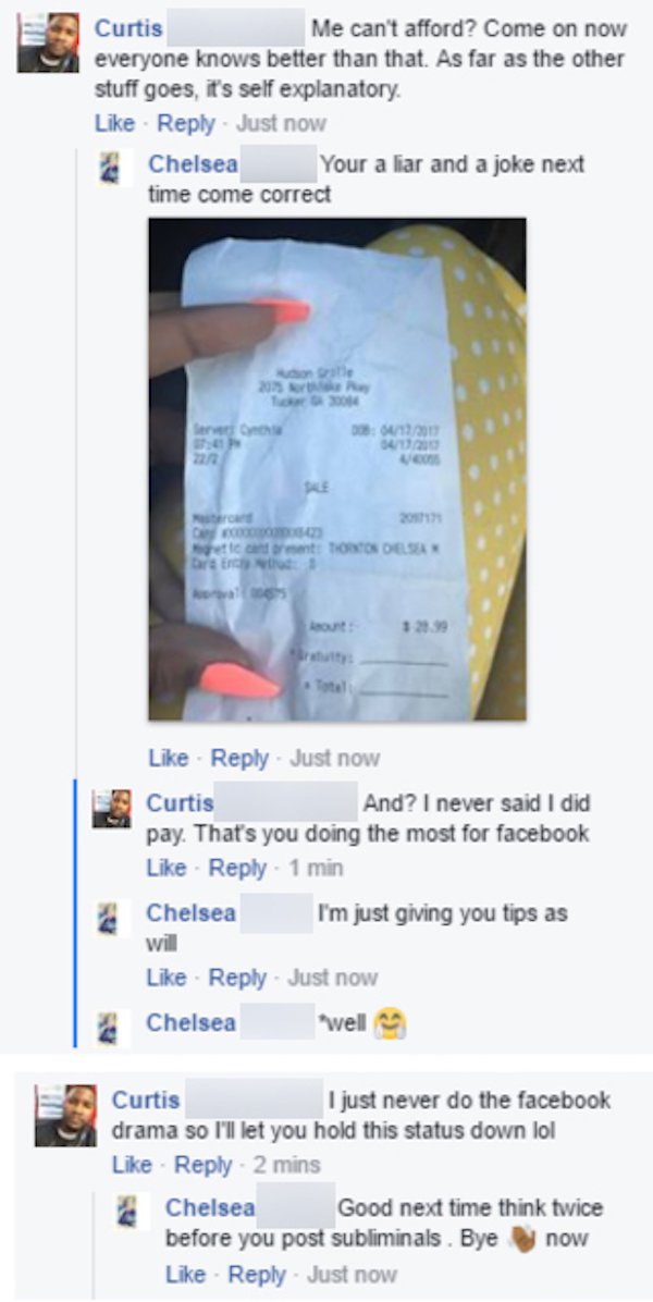 Guy blasts 'cheap date' on Facebook, gets buried with shame