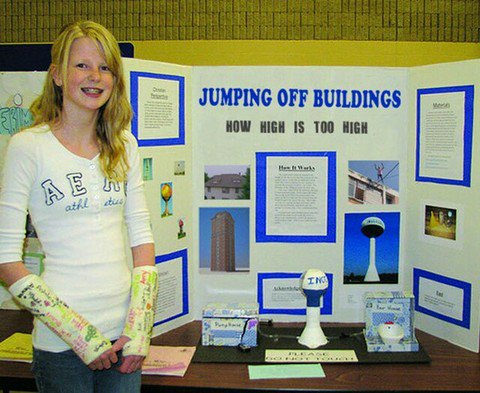 fail funny science fair projects - Jumping Off Buildings How High Is Too High Me .. .. . ... .