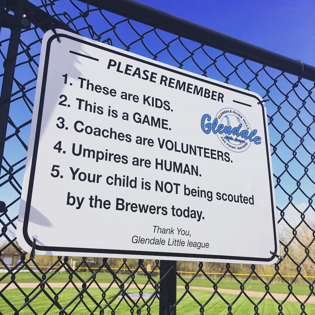 Sign at little league field