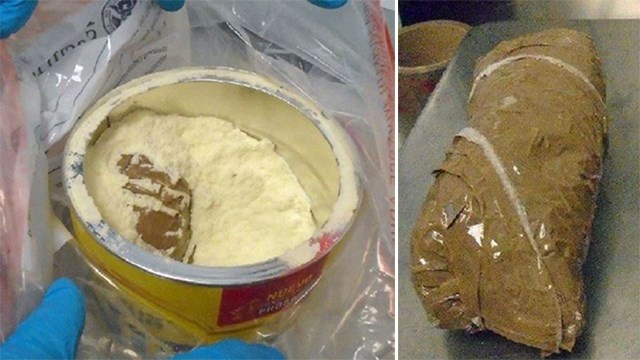 A woman travelling with a 2-year-old tried to sneak 3 lbs of heroin into the US hidden inside formula containers.