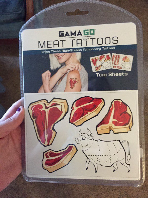 meat tattoo - Gama Go Meat Tattoos Enjoy These HighSteaks Temporary Tattoos Two Sheets