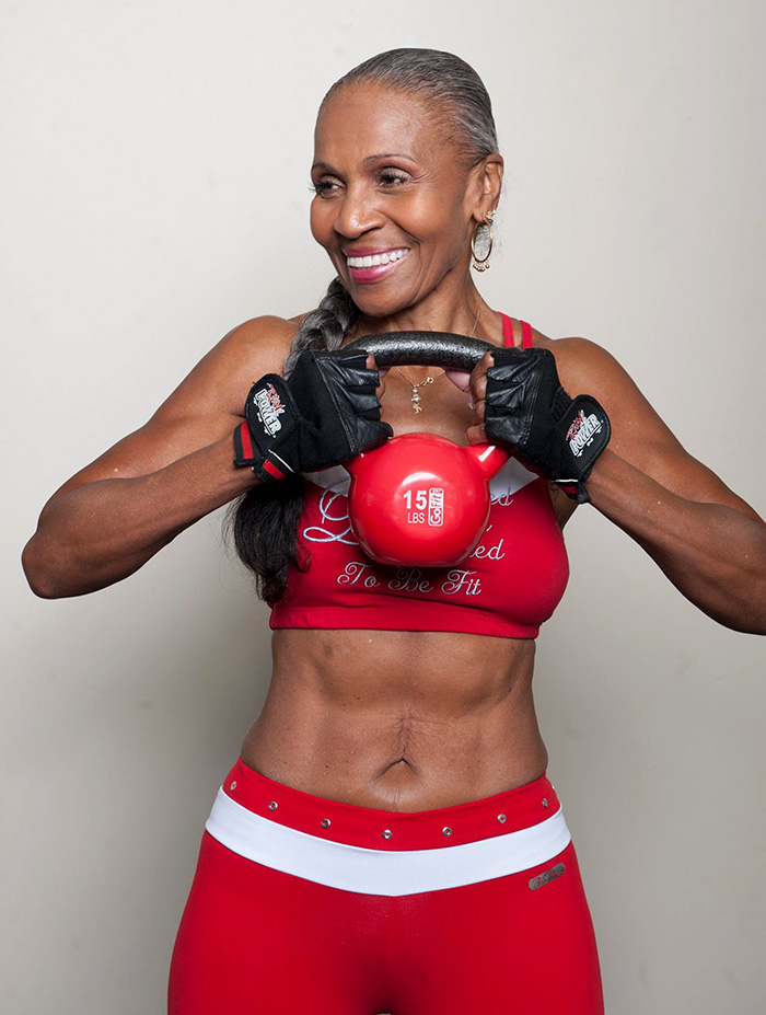 Born in 1936. Recognized by Guinness as the Oldest Female Competitive Bodybuilder in 2016, Ernestine Shepherd only began weightlifting at 56