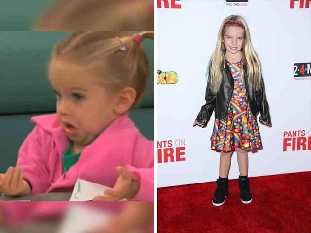 Mia Talerico.
The pictures was shot during the filming of "Good Luck Charlie" and it instantly was a hit around the world. It also help the shows popularity quite a bit. Mia still enjoys being the center of attention.