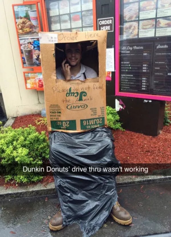 funny dunkin donut memes - Order Here Here rder Tong deck please sa the Art 19va .com m Work 20 Oz 20JM16 Stock No. Dunkin Donuts' drive thru wasn't working
