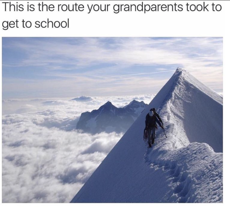 mountain high - This is the route your grandparents took to get to school