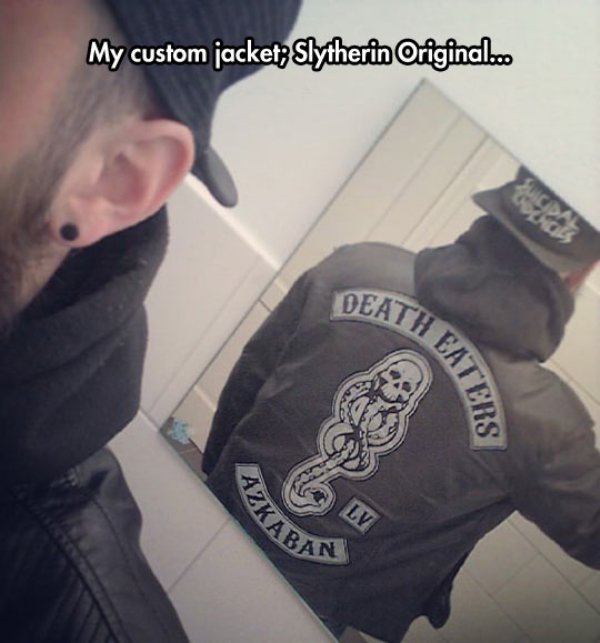 death eater biker jacket - My custom jacket Slytherin Original... Catheated Azka Iban