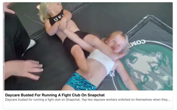 daycare fight club meme - Daycare Busted For Running A Fight Club On Snapchat Daycare busted for running a fight club on Snapchat, Yep two daycare workers snitched on themselves when they...