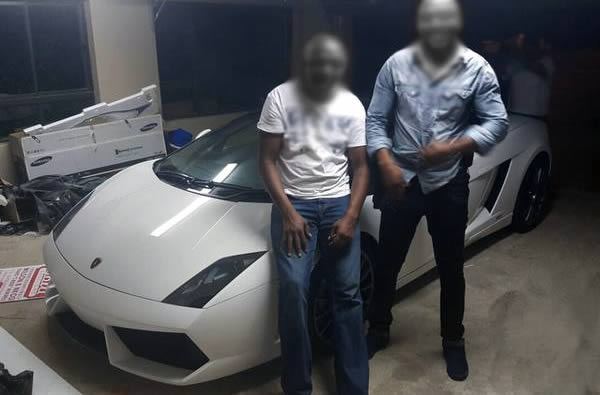 Bragging and going on a spending spree is the last thing any self-respecting thief should do. The alleged mastermind behind an audacious Ocean's Eleven-style airport heist was arrested after posting a selfie with his brand new Lamborghini on social media. 

The kingpin is suspected of being the brains behind a slick raid at South Africa's main international airport which saw an armed gang dressed as police officers seize 15 million in cash as it was loaded on a plane to London. Detectives swooped on the luxury home of the gang's alleged boss after he uploaded pictures of himself and his friends posing with the new $500,000 wheels.
