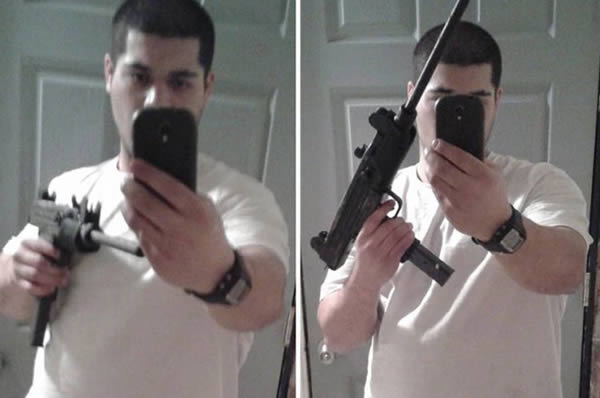 A Brooklyn native posted a photo of himself on his Facebook page brandishing a submachine gun he allegedly used in a Michigan bank robbery, and the FBI busted him.

In the picture, Jules Bahler is holding a menacing-looking, long-barreled, assault-style weapon. In the other hand, he is holding a black smartphone, which he uses to take a picture of himself in a bathroom mirror.

Bahler, 21, who calls himself "King Romeo" on his Facebook page, posted the photo in March 2014 with the accompanying caption, "Bought my first house And chopper today, life's great." That same day, according to an FBI affidavit, Bahler entered a Chemical Bank branch in Bay City, brandished a submachine gun and fled with about $7,000. Authorities said Bahler committed two similar crimes in Pontiac, robbing a credit union of $4,300, and a Bank of America branch of $4,000 a few days before.

Before his arrest, a friend tried to warn him about the selfie. U tripping brotha. I wouldn't show that shit off like that, cops be watching this shit brotha.