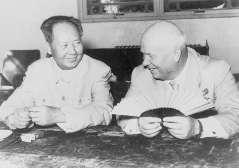 Mao Zedong, in a power-play against Nikita Khrushchev’s visit in 1958, forced him to conduct a meeting in a pool. 200+ pound Khrushchev, who could not swim, was forced to wear floaters in the kiddie side of the pool while Mao swam laps and conducted the meeting