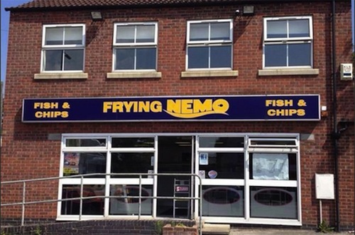 funny business names - F 2 Fish & Chips Frying Nemo Fish & Chips