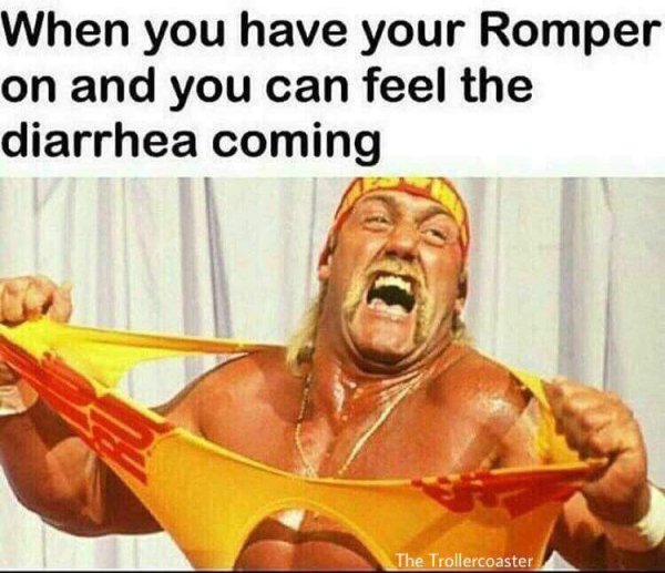 hulk hogan romper meme - When you have your Romper on and you can feel the diarrhea coming The Trollercoaster