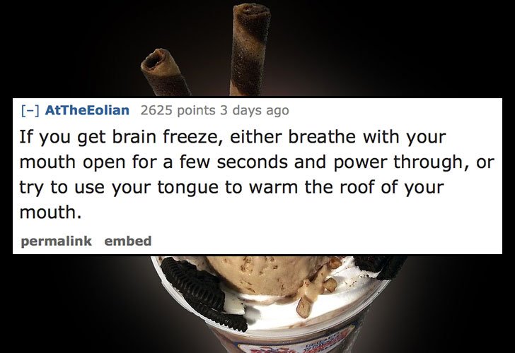How to deal with a brain freeze.