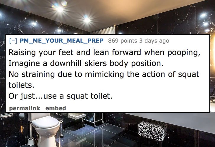 Tip on how to best poop