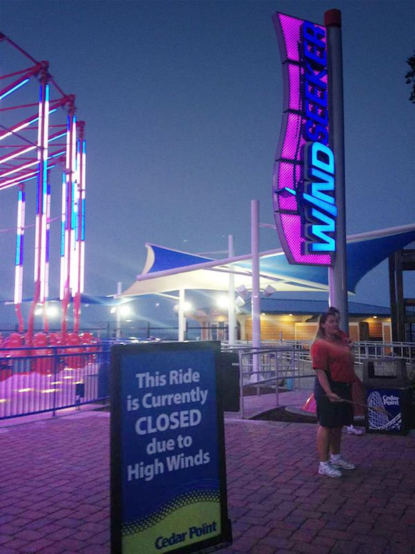 fail funny irony - Per Onmit This Ride is Currently Closed due to High Winds Cedar Point