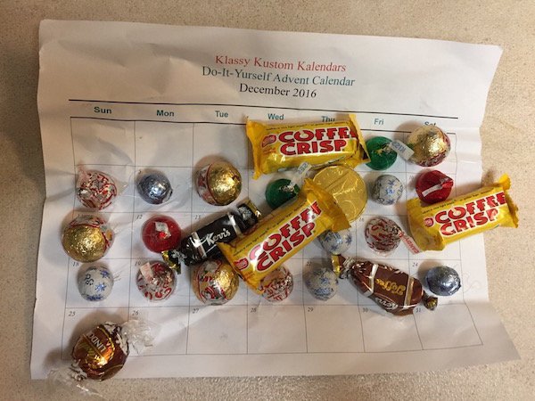 fail coffee crisp - Klassy Kustom Kalendars DoItYurself Advent Calendar Sun Mon Tue Wed Fri 38 Lindo