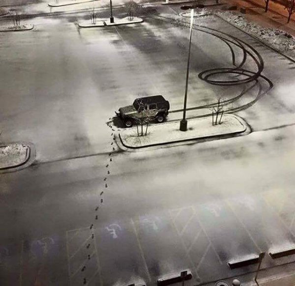 donuts in parking lot gif