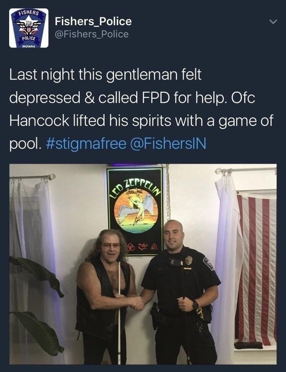 A man called FPD one night for help because he was feeling depressed.
An officer decided to lift his spirits by taking him out to go play some pool.