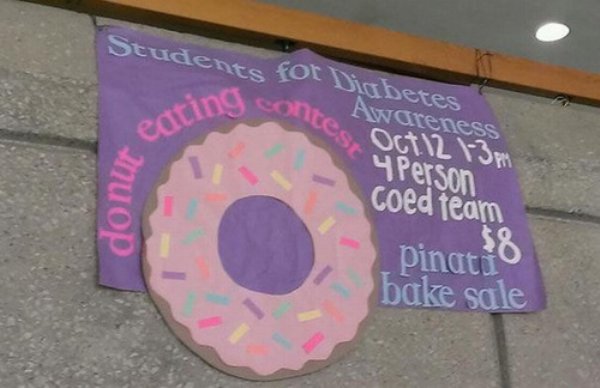 banner - Students for Diabetes Awareness te Oct 12 13 conte eating Person coed team Pinatio bake sale