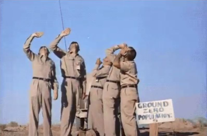 On July 19, 1957 five men stood at Ground Zero of atomic test in Nevada. The nuclear missile detonated 10,000 ft above their head.