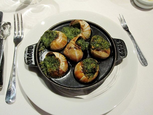 Escargot.
French for a snail, it's difficult to fathom anyone actually enjoying these.