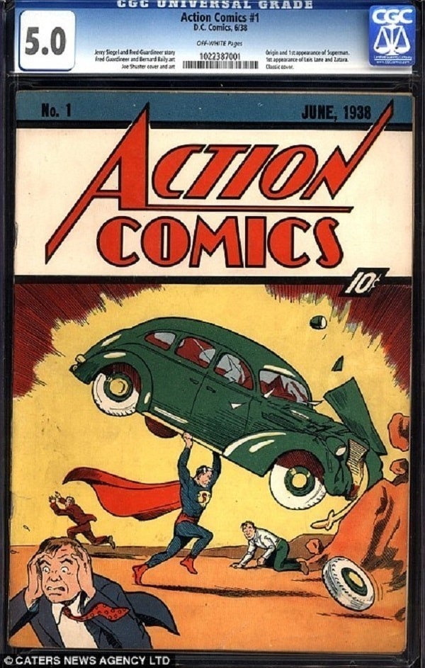 The first Action Comics No. 1 from 1938 was found by a couple.
The value of this old comic book was a mere $1.5 million.