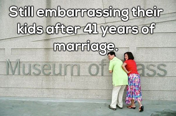 friendship - Still embarrassing their kids after 41 years of marriage. Museum of