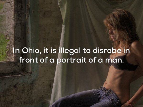 girl - In Ohio, it is illegal to disrobe in front of a portrait of a man.