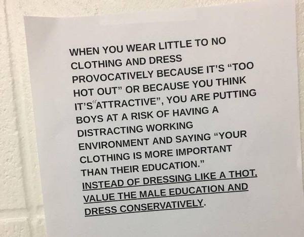 breton high school dress code - When You Wear Little To No Clothing And Dress Provocatively Because It'S "Too Hot Out" Or Because You Think It'S Attractive", You Are Putting Boys At A Risk Of Having A Distracting Working Environment And Saying "Your Cloth
