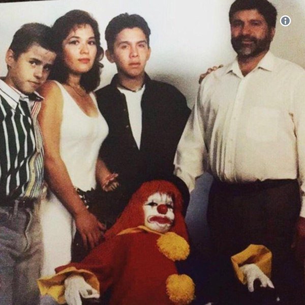 family portrait clown kid