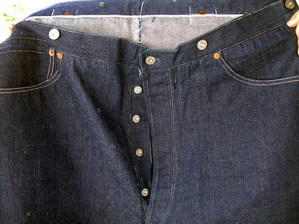 Arizona resident Jock Taylor inherited Levi's that sat in an old family trunk for almost a century. Judging from their size (W: 44, L: 37), they probably belonged to his great-great-grandfather, Solomon Warner, an Arizona pioneer from the 1800s.

Brit Eaton, a dealer in old jeans who searches abandoned mines for inventory, says they are worth a fortune—about $80,000. “Vintage denim can be worth thousands,” Eaton says. “Finding Levi's pre-1900 is a massive rarity. That's the Holy Grail.”

The six-foot-six Warner left his upstate New York home and headed west in the 1830's. He landed in Tucson and sold goods for a living, before passing away in 1899. Through the generations, his descendants handed down the wooden heirloom trunk that bears his name.