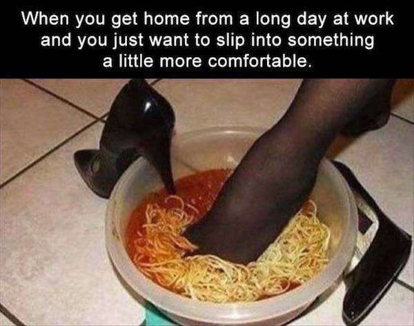 sexy food fetish - When you get home from a long day at work and you just want to slip into something a little more comfortable.
