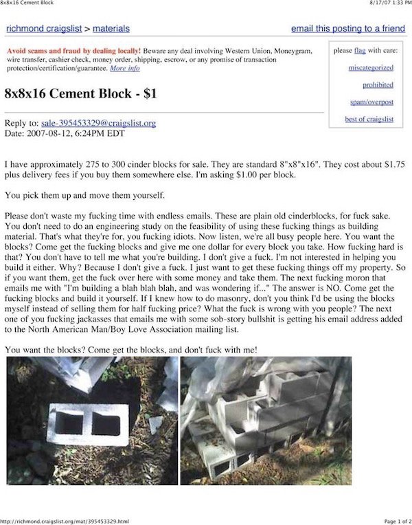 13 Craigslist ads are a dumpster fire and occasionally brilliant