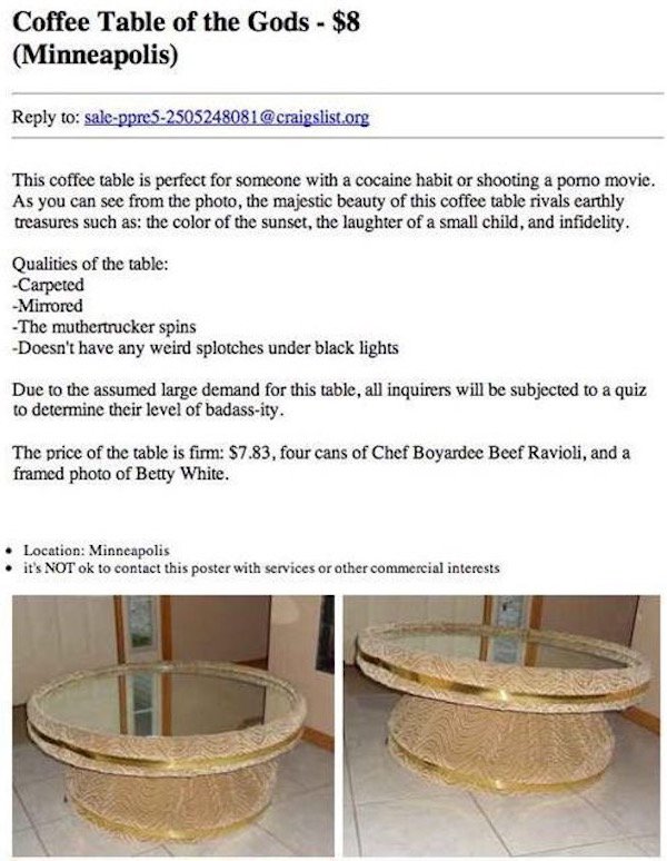 13 Craigslist ads are a dumpster fire and occasionally brilliant