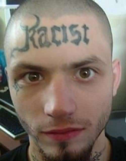 forehead tattoo - racist