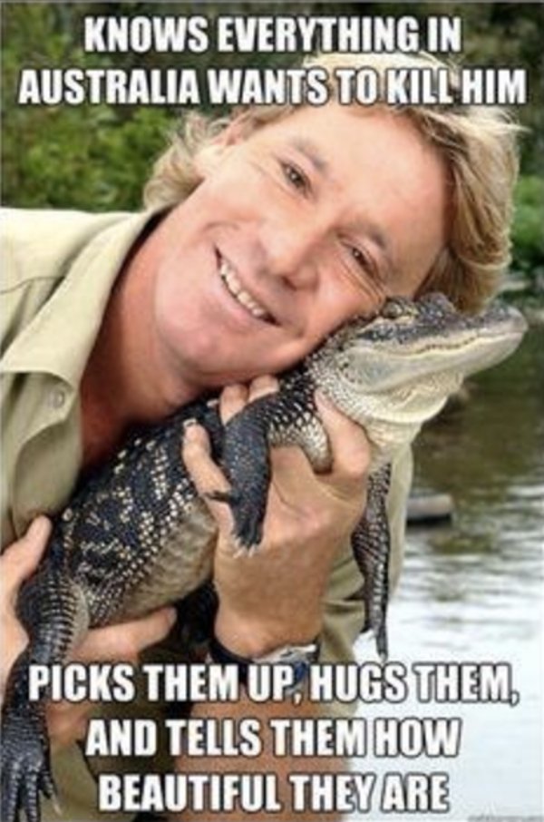 wholesome meme Meme on the danger of Australia and the crocodile hunter who conquered them